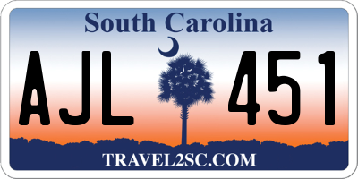 SC license plate AJL451