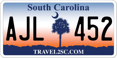 SC license plate AJL452