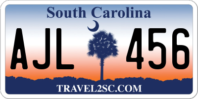 SC license plate AJL456
