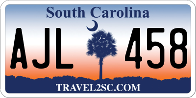 SC license plate AJL458