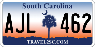 SC license plate AJL462