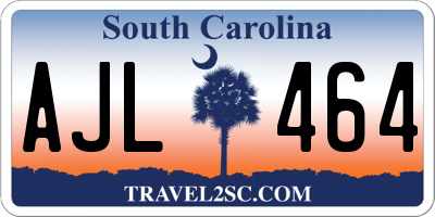 SC license plate AJL464