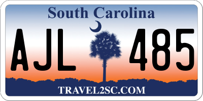 SC license plate AJL485