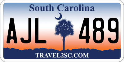 SC license plate AJL489