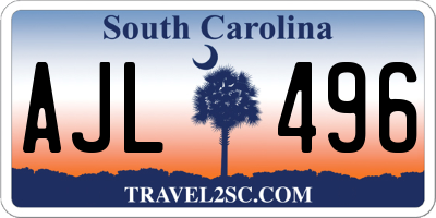 SC license plate AJL496