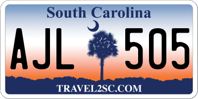 SC license plate AJL505