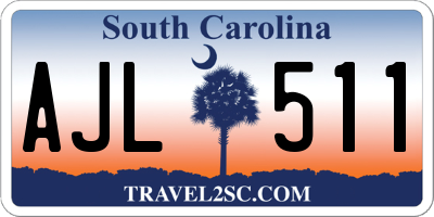 SC license plate AJL511