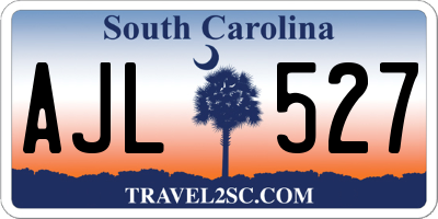 SC license plate AJL527