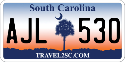 SC license plate AJL530