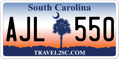 SC license plate AJL550
