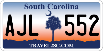 SC license plate AJL552