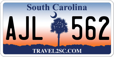 SC license plate AJL562