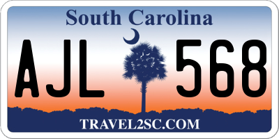 SC license plate AJL568