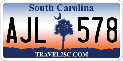 SC license plate AJL578