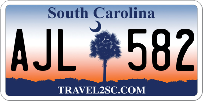 SC license plate AJL582