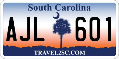 SC license plate AJL601