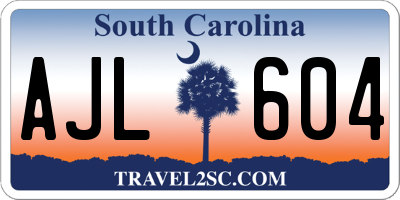 SC license plate AJL604