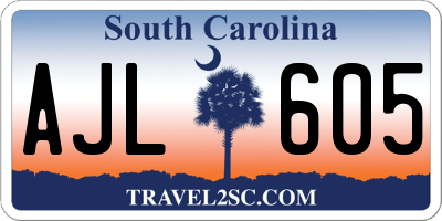 SC license plate AJL605