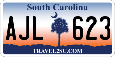 SC license plate AJL623