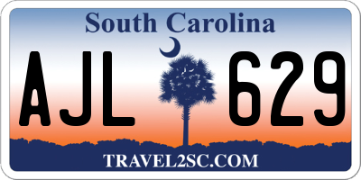 SC license plate AJL629