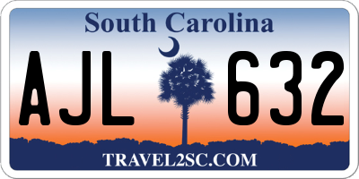 SC license plate AJL632