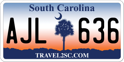 SC license plate AJL636