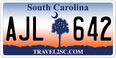 SC license plate AJL642
