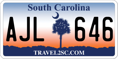 SC license plate AJL646