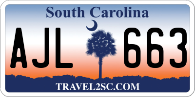 SC license plate AJL663