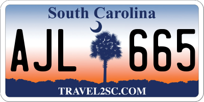SC license plate AJL665