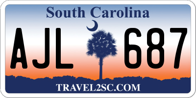 SC license plate AJL687