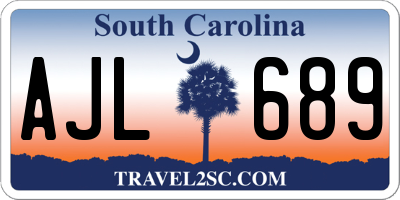 SC license plate AJL689