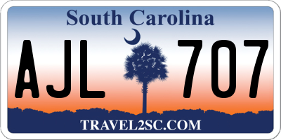 SC license plate AJL707