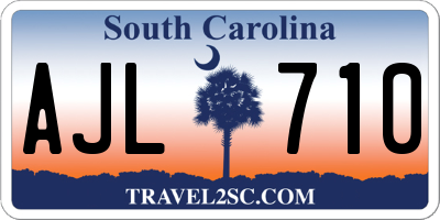 SC license plate AJL710