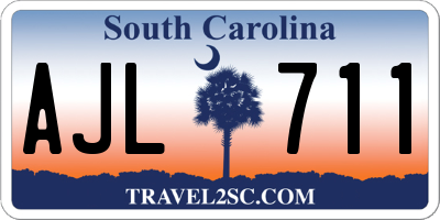 SC license plate AJL711