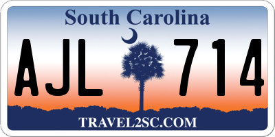 SC license plate AJL714