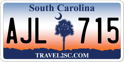 SC license plate AJL715