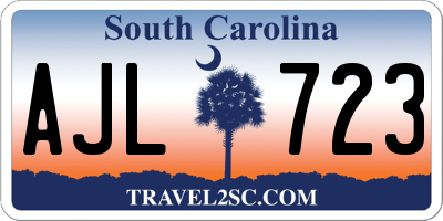 SC license plate AJL723