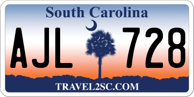 SC license plate AJL728