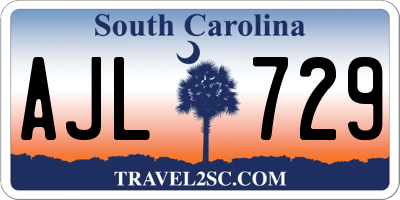 SC license plate AJL729