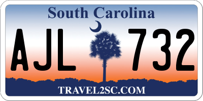 SC license plate AJL732
