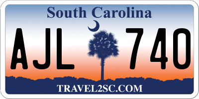 SC license plate AJL740
