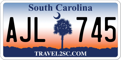 SC license plate AJL745