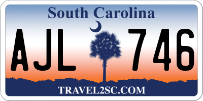 SC license plate AJL746