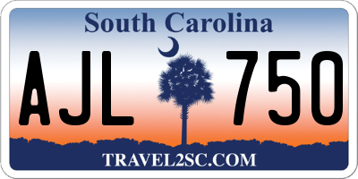 SC license plate AJL750