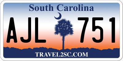SC license plate AJL751