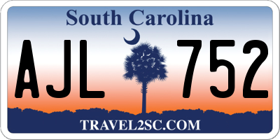 SC license plate AJL752