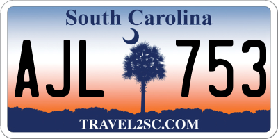SC license plate AJL753