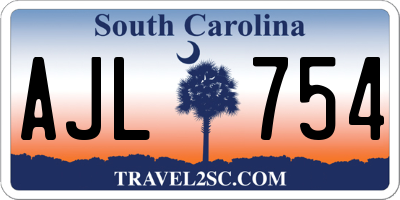 SC license plate AJL754