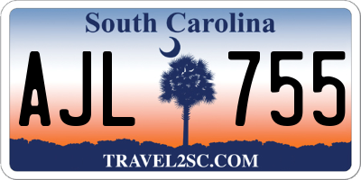 SC license plate AJL755